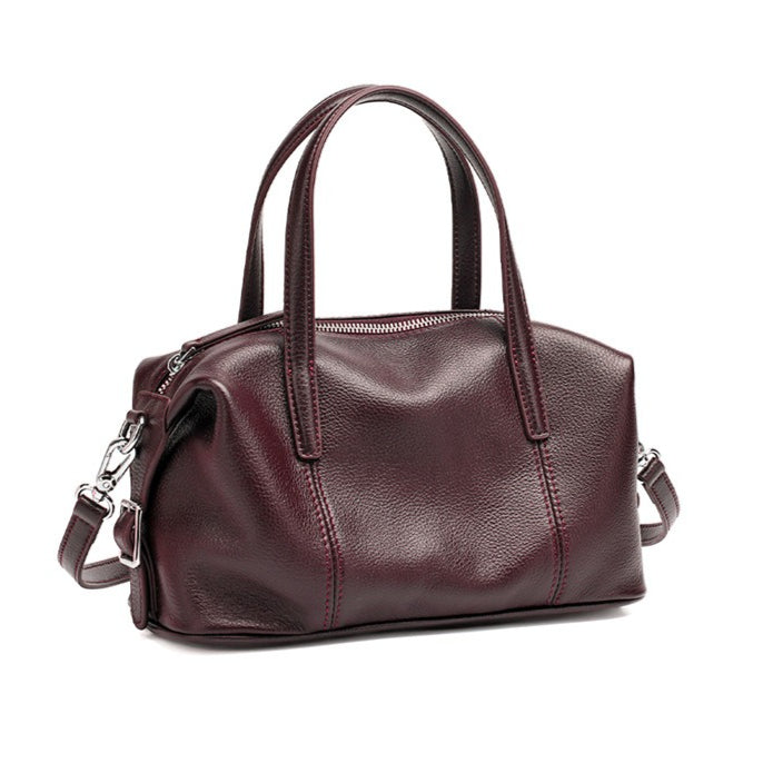 Women's Pebbled Cowhide Pillow Clutch Bag with Adjustable Strap