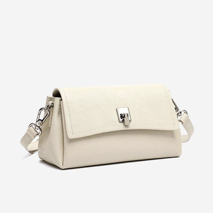 Women's Pebbled Cowhide Pillow Bag with Twist-Lock