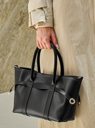 Women's Top-Grain Cowhide Convertible Tote with Inner Pouch