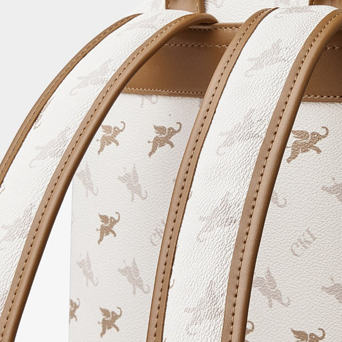 Women's Flying Elephant Print Backpack with Large Capacity and Zipper Closure