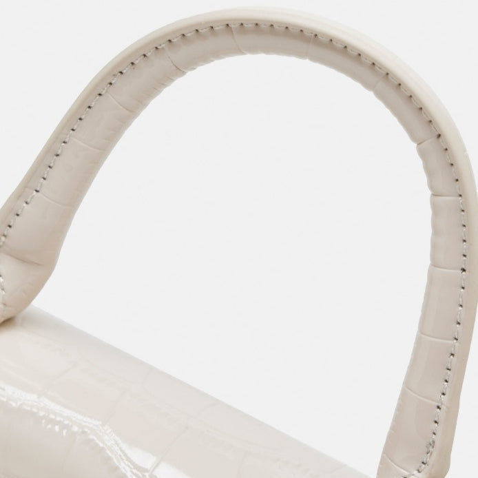 Women's Croc-Embossed Cowhide Structured Top-Handle Bag