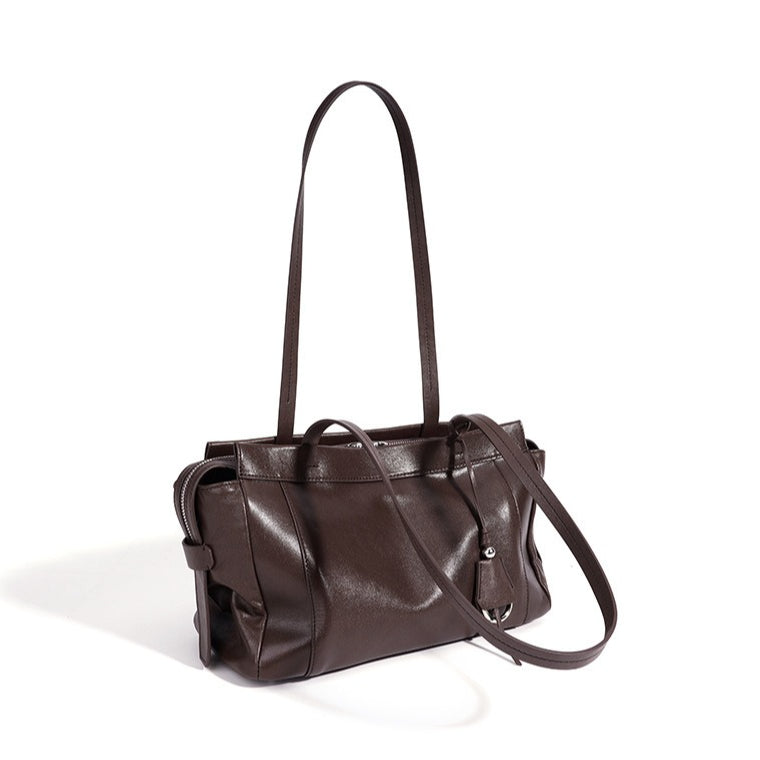 Women's Soft Cowhide Leather Shoulder Clutch Bag