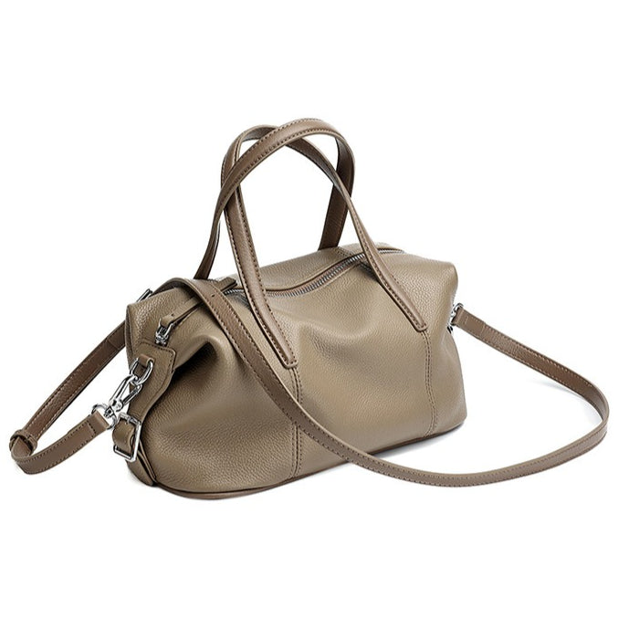 Women's Pebbled Cowhide Pillow Clutch Bag with Adjustable Strap