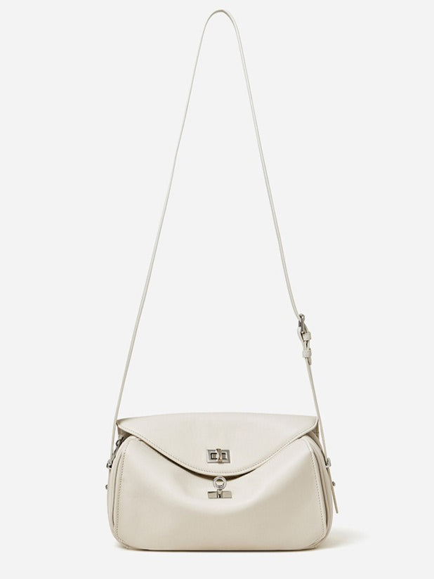 Women's Genuine Leather Envelope Flap Bag with Twist-Lock
