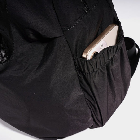 Women's Nylon Convertible Backpack with Genuine Leather Trim