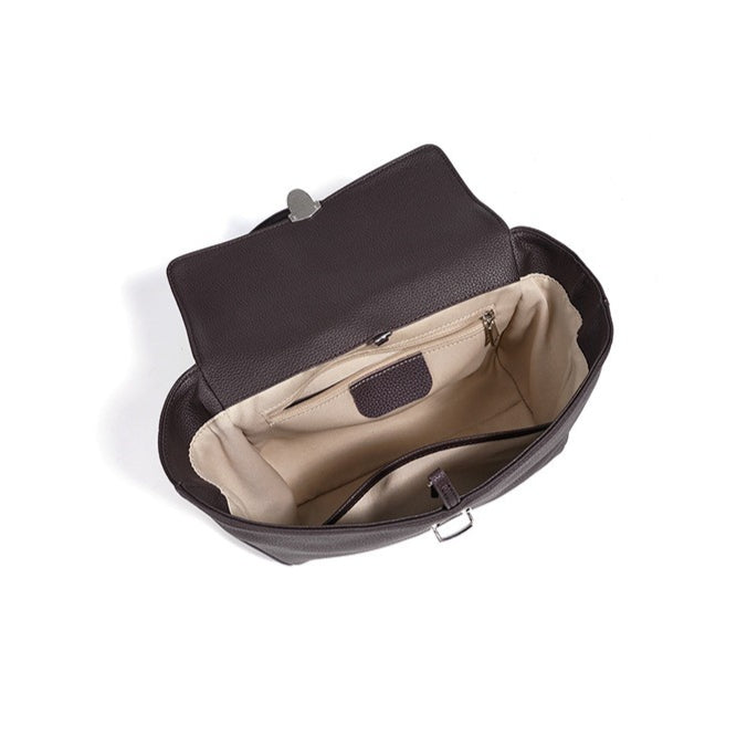 Women's Pebbled Cowhide Winged Flap Tote with Detachable Strap