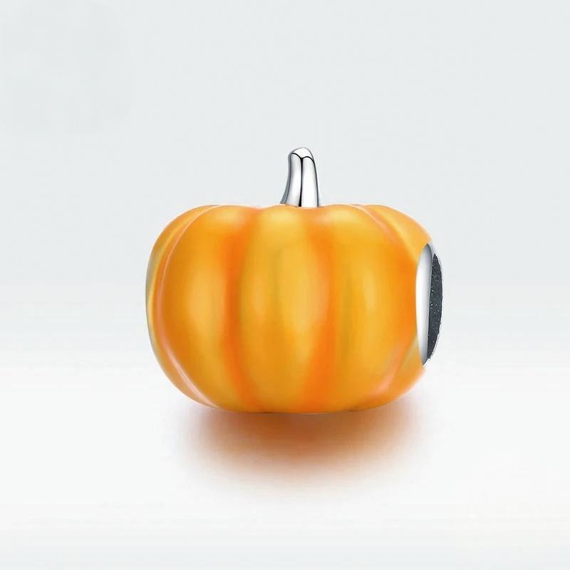 “Pumpkin Glow” S925 Sterling Silver Halloween Pumpkin Bead