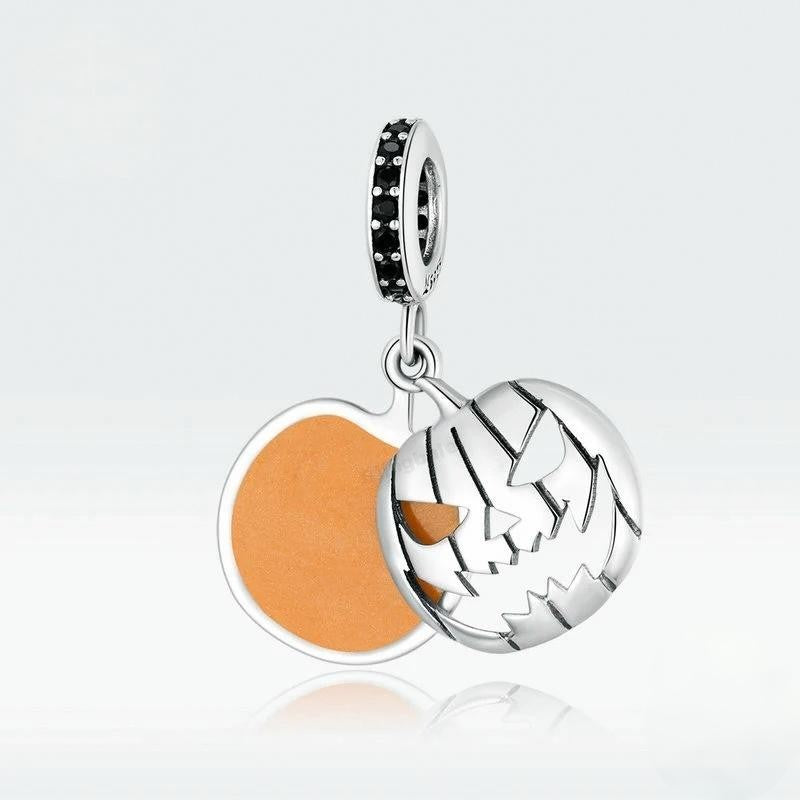 “Pumpkin Grin” S925 Sterling Silver Halloween Pumpkin Pendant