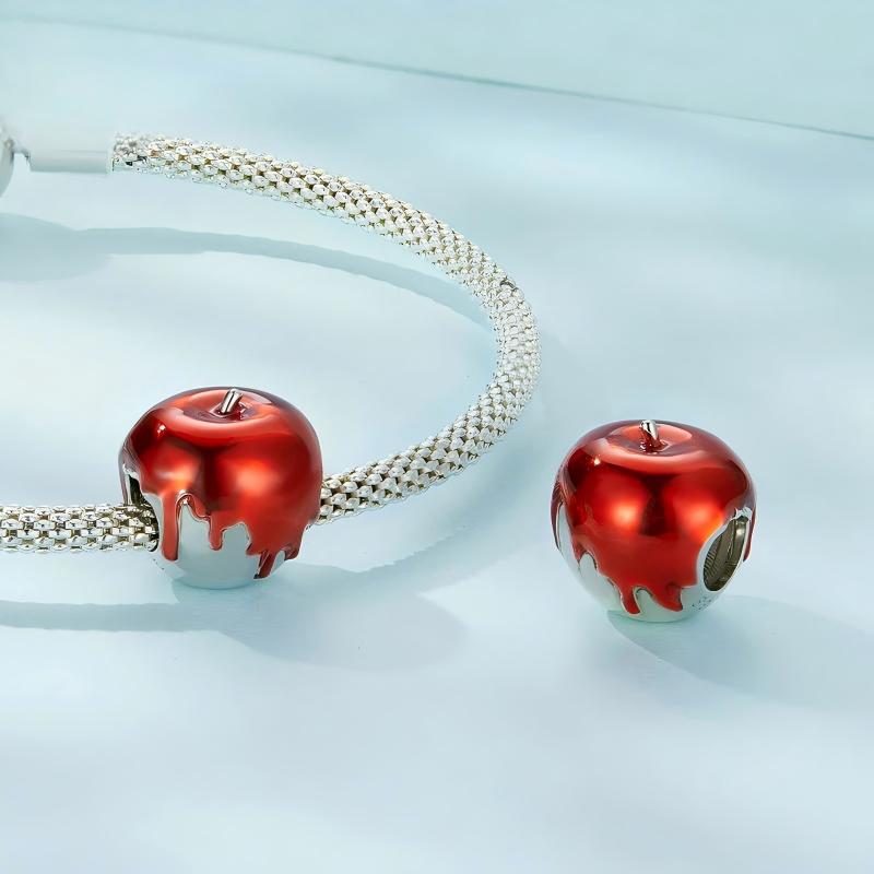 “Apple Noel” S925 Sterling Silver Christmas Apple Charm Bead