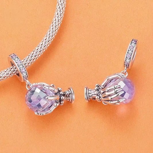 “Crystal Spell” S925 Sterling Silver Halloween Crystal Pendant Bead