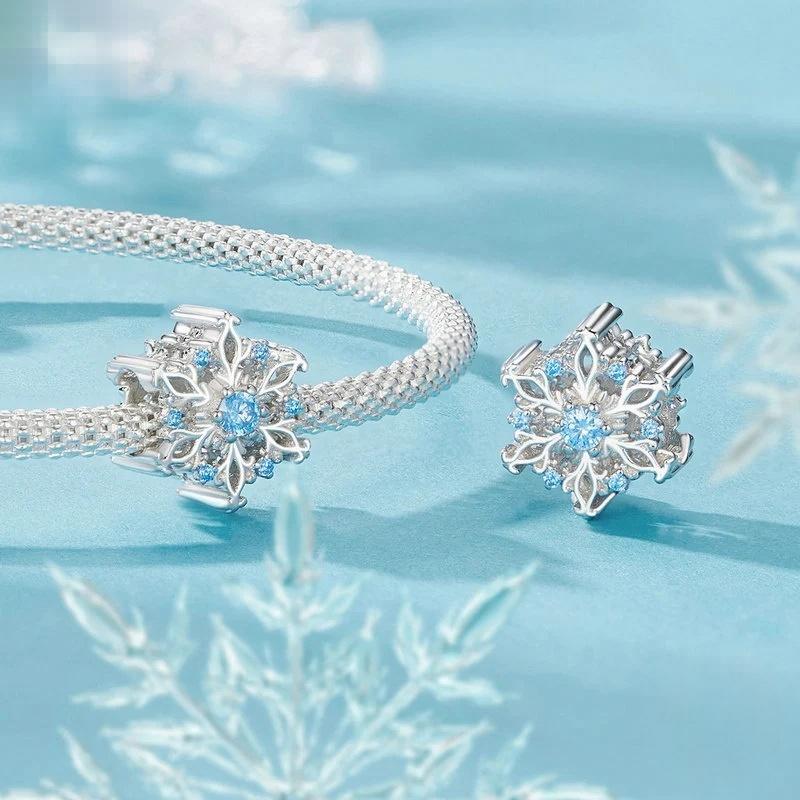 “Winter Whimsy” S925 Sterling Silver Snowflake Charm Bead