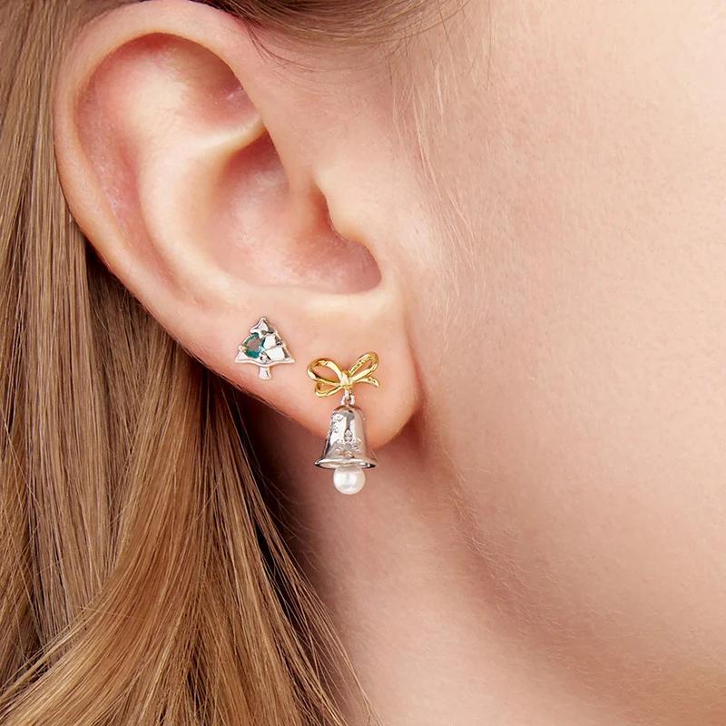“Holiday Whimsy” S925 Sterling Silver Christmas Stud Earrings