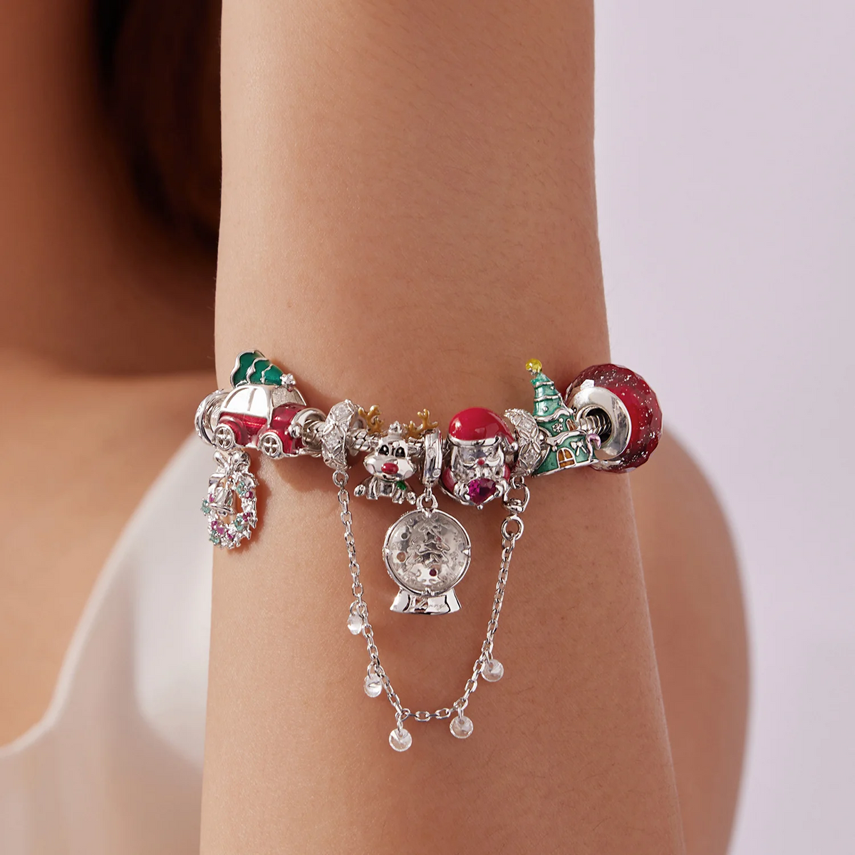 “Christmas Crystal” S925 Sterling Silver Christmas DIY Charm Bead