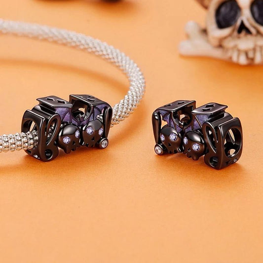 “Boom Bat” S925 Sterling Silver Halloween Bat Skull Bead