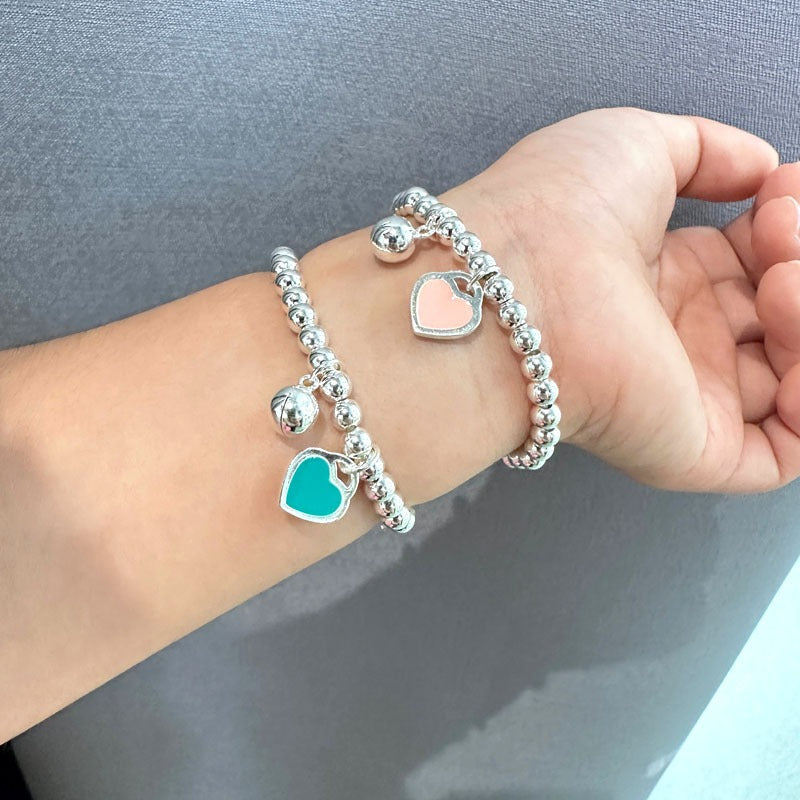 “Rainbow Smile” S925 Sterling Silver Rainbow Smile Beaded Bracelet