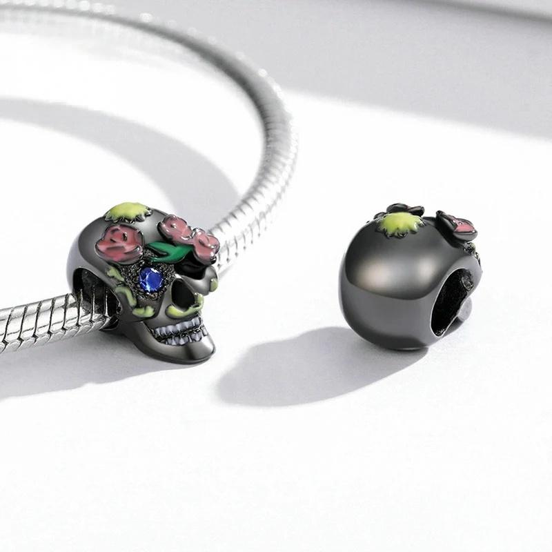 “Rose Skull” S925 Sterling Silver Gothic Halloween Bead