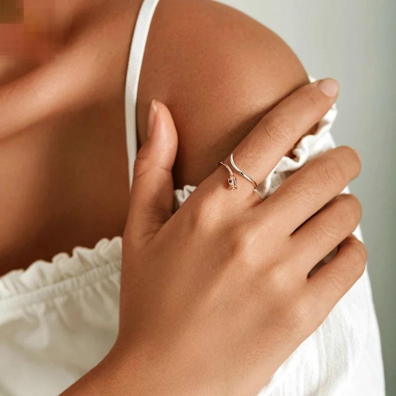 “Rose Bloom” S925 Sterling Silver Open Ring