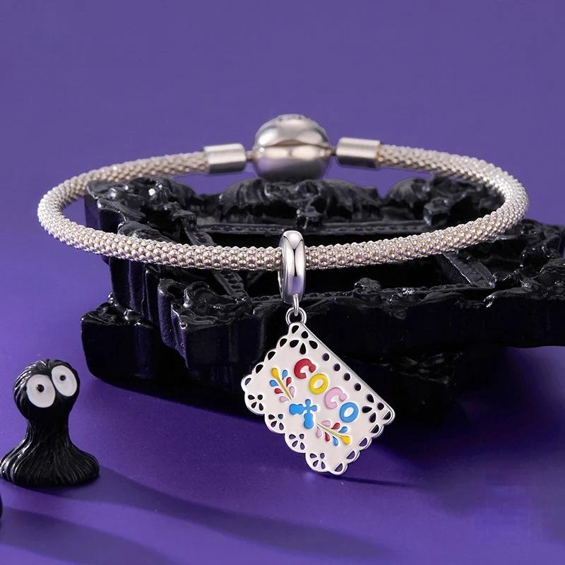 “Dia de los Muertos” S925 Sterling Silver Memorial Banner Pendant Bead