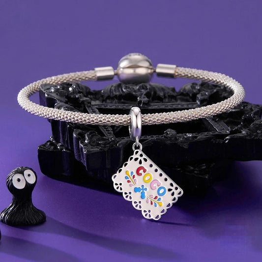 “Dia de los Muertos” S925 Sterling Silver Memorial Banner Pendant Bead