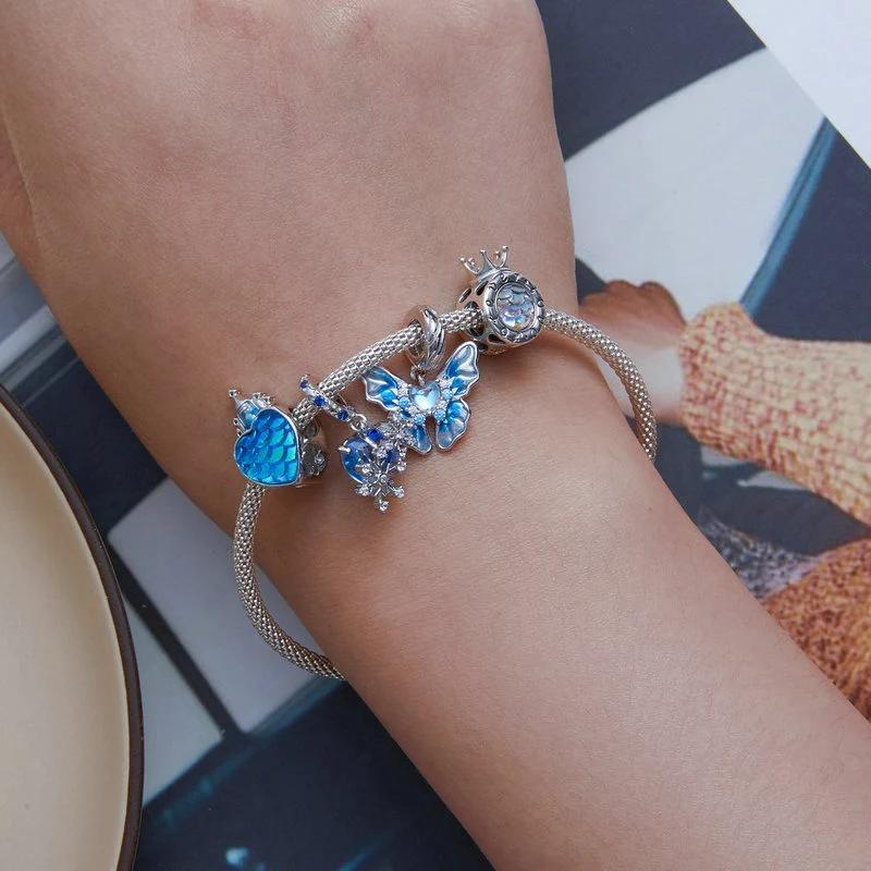 “Frostflake Collection” S925 Sterling Silver Snowflake Charm Beads