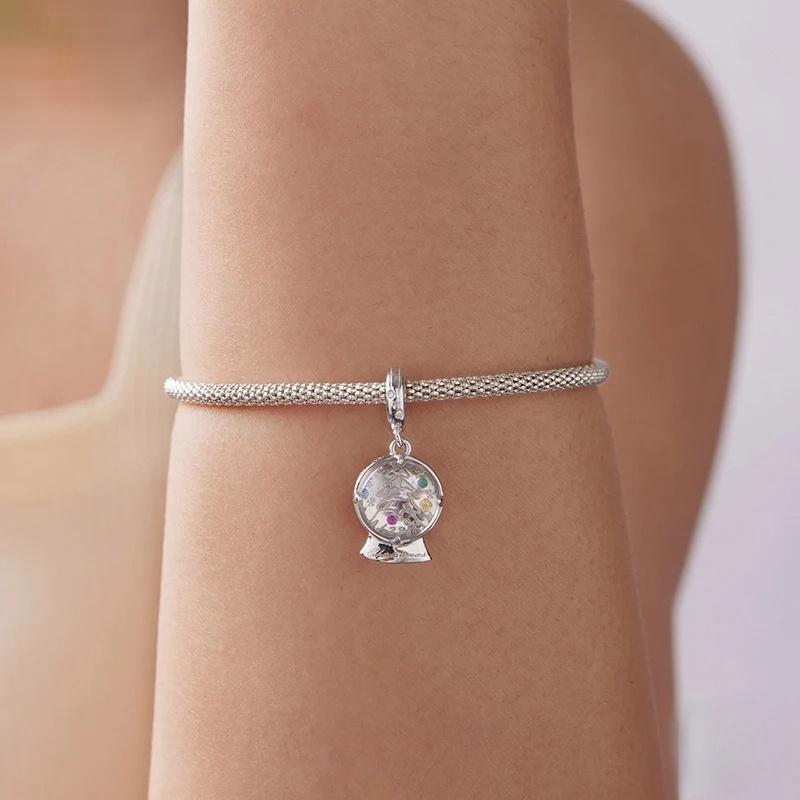 “Winter Snow Globe” S925 Sterling Silver Christmas Snow Globe Charm Bead