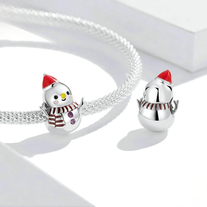 “Snowy Smiles” S925 Sterling Silver Christmas Snowman Charm Bead