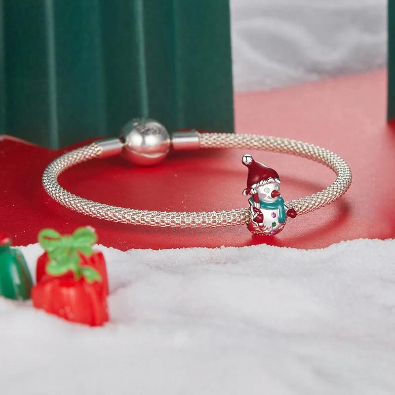 “Frosty Cheer” S925 Sterling Silver Christmas Snowman Charm Bead