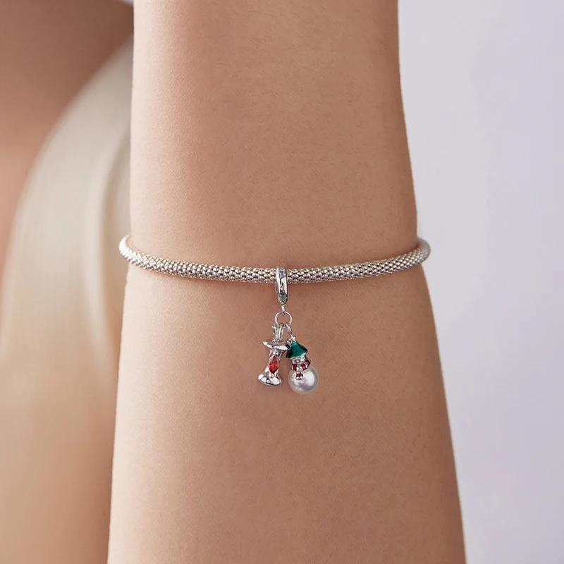“Snowy Keepsake” S925 Sterling Silver Christmas Snowman Charm Bead