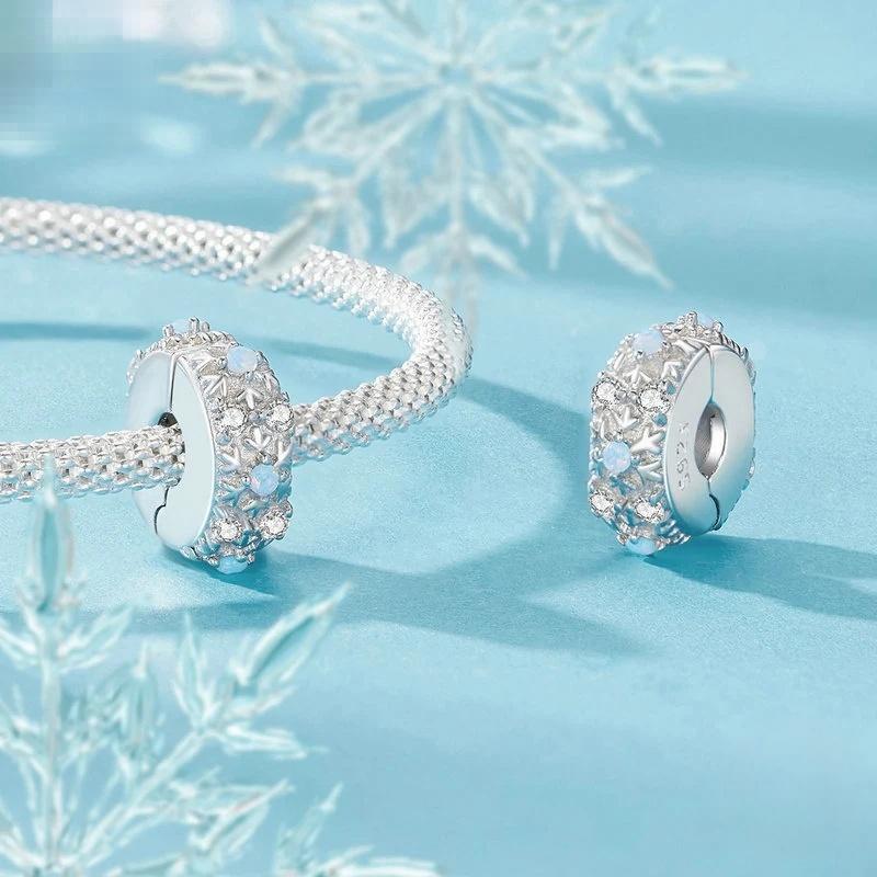 “Snowflake Spacer” S925 Sterling Silver Christmas Spacer Bead