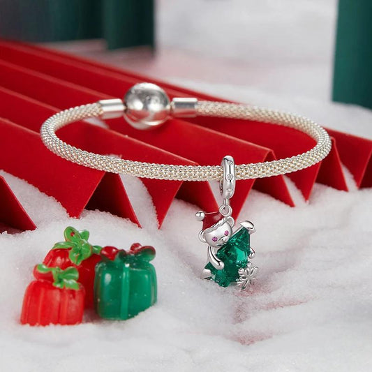 “Teddy Noel” S925 Sterling Silver Christmas Teddy Bear Charm Bead