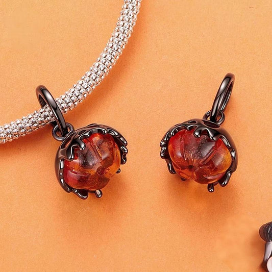 “Pumpkin Skull” S925 Sterling Silver Halloween DIY Pendant Bead