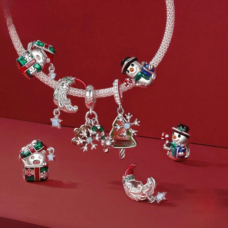“Christmas Whimsy” S925 Sterling Silver Christmas Charm Bead