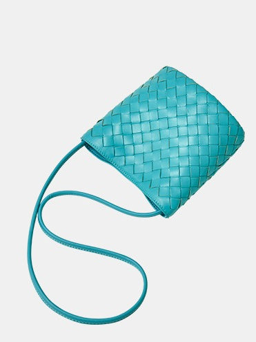 Women's Hand-Woven Sheepskin Bucket Crossbody Bag