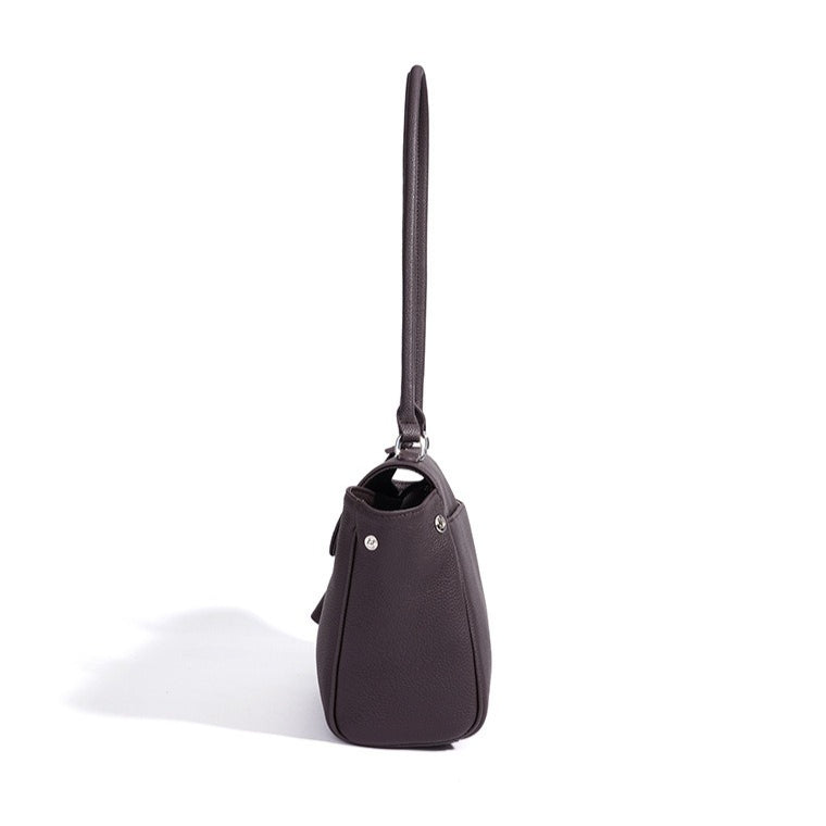 Women's Pebbled Cowhide Winged Flap Tote with Detachable Strap
