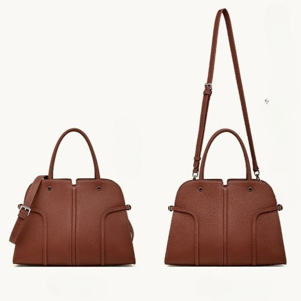 Women's Pebbled Cowhide Paneled Doctor-Style Work Bag
