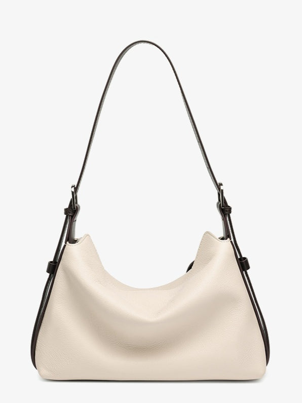 Women's Milled Cowhide Geometric Shoulder Bag with Ring Detail