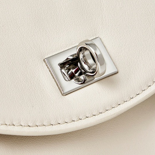 Women's Genuine Leather Envelope Flap Bag with Twist-Lock