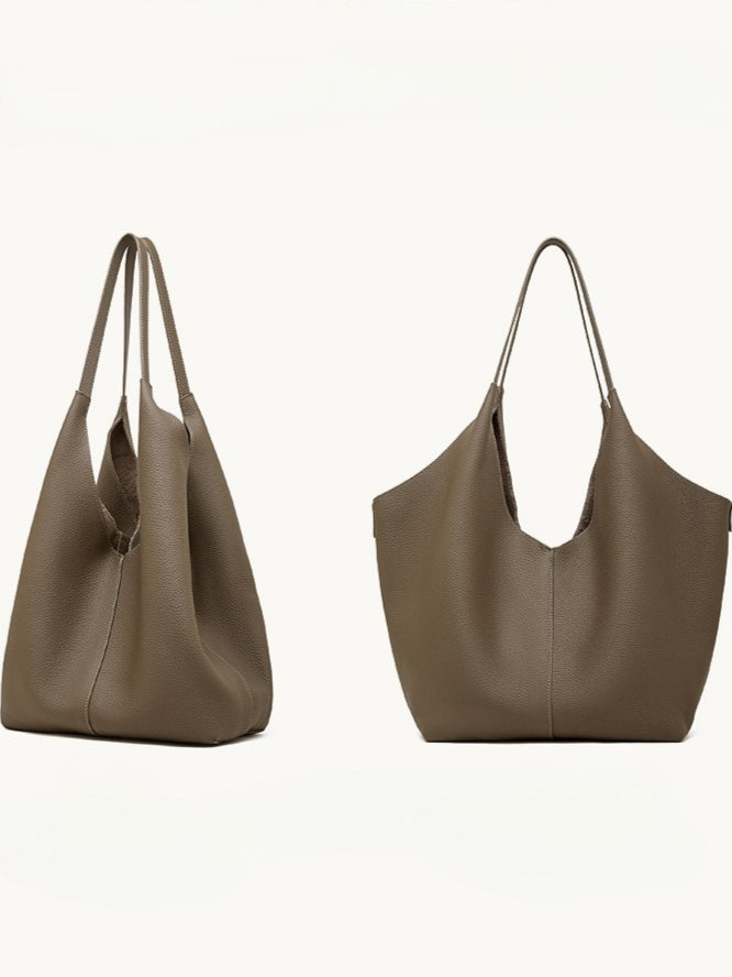 Women's Pebbled Cowhide V-Cut Hobo Shoulder Bag