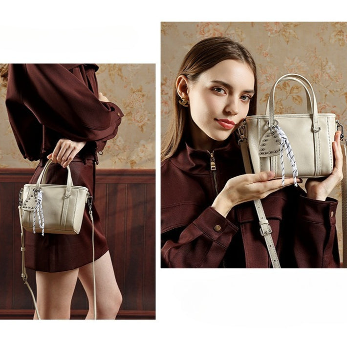 Women's Vegetable-Tanned Cowhide Mini Tote with Heart Charm
