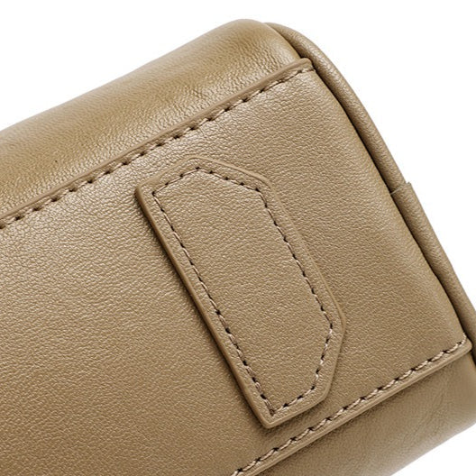 Women's Genuine Leather Boston Bag with Wavy Charm