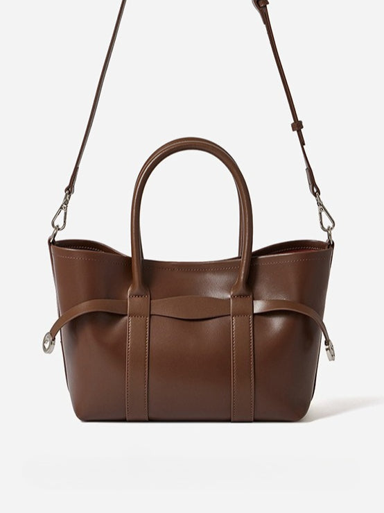 Women's Top-Grain Cowhide Convertible Tote with Inner Pouch