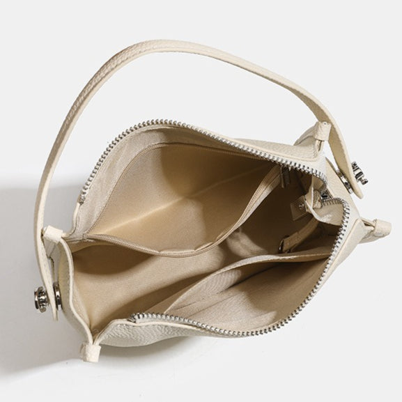Women's Pebbled Cowhide Foldover Crossbody Clutch Bag