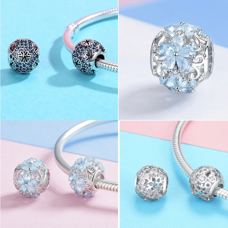 “Snowflake Collection” S925 Sterling Silver Winter Charm Bead