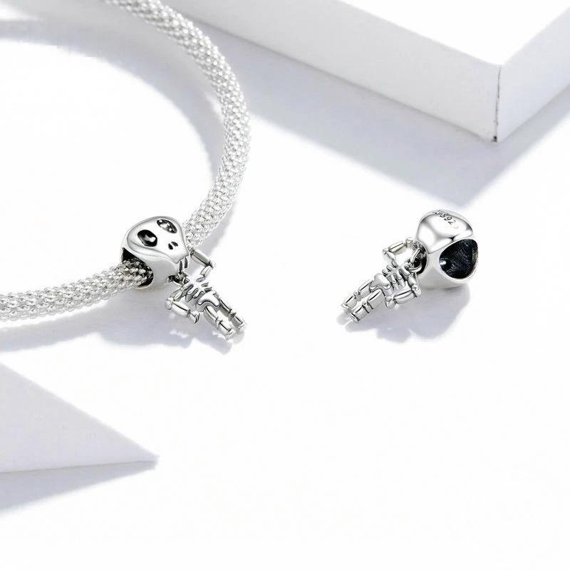 “Skeleton Charm” S925 Sterling Silver Halloween Skeleton Bead