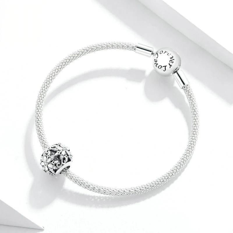 “Snowflake Lace” S925 Sterling Silver Openwork Snowflake Charm Bead