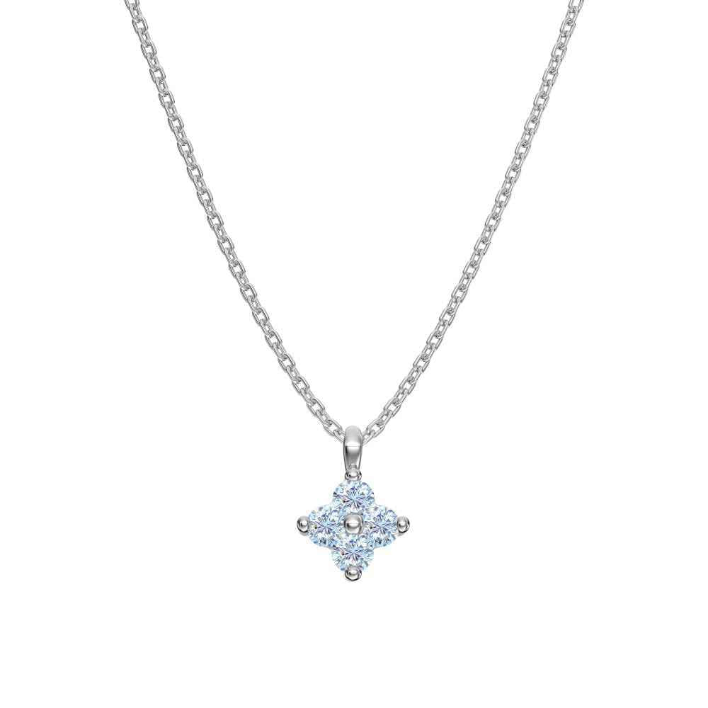 925 Sterling Silver Birthstone Clover Four Leaf Pendant Necklace Platinum Vermeil 12 Colors
