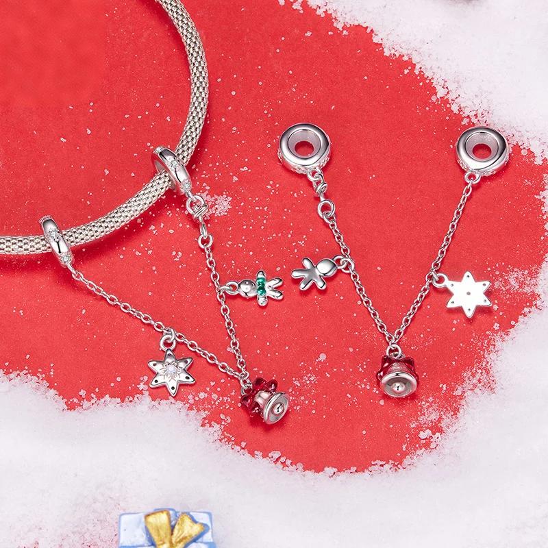 “Jingle Guard” S925 Sterling Silver Christmas Bell Safety Chain Charm