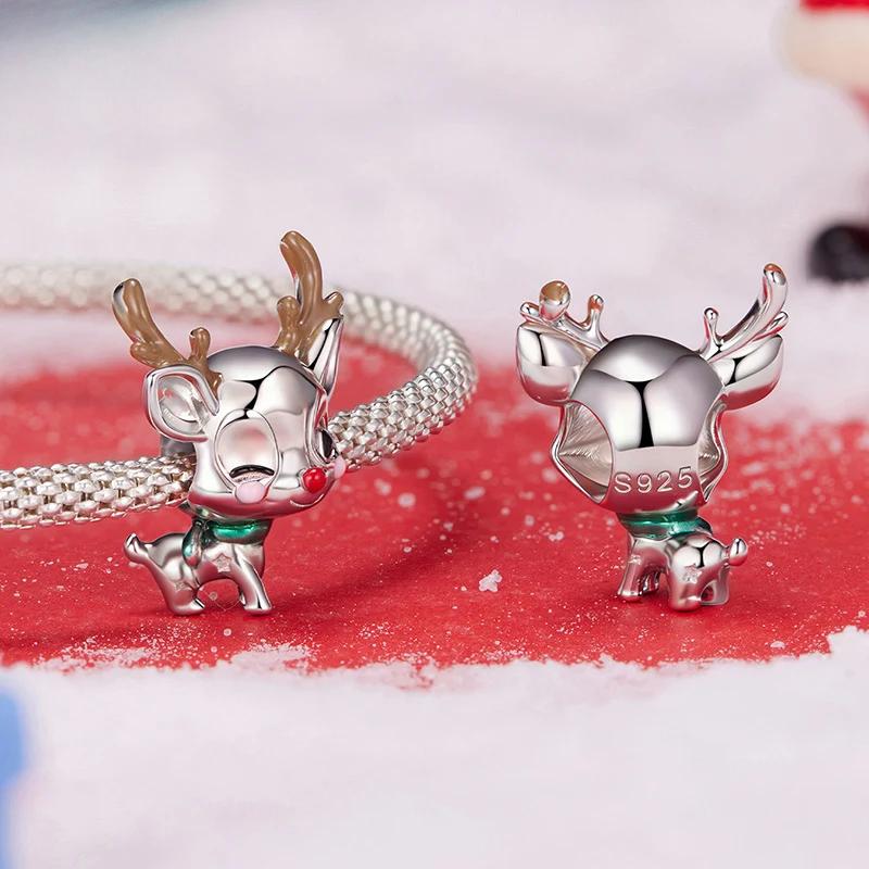 “Reindeer Noel” S925 Sterling Silver Christmas Reindeer Charm Bead