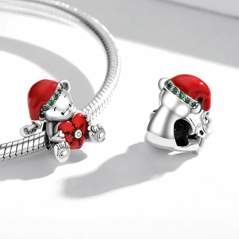 “Christmas Teddy” S925 Sterling Silver Christmas Bear Charm Bead