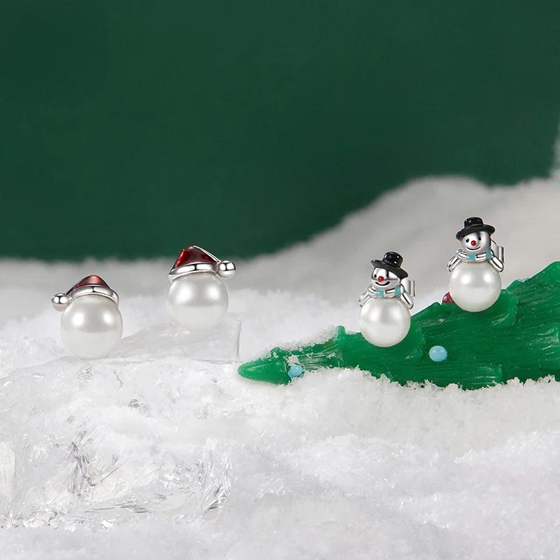 “Holiday Whimsy” S925 Sterling Silver Christmas Stud Earrings